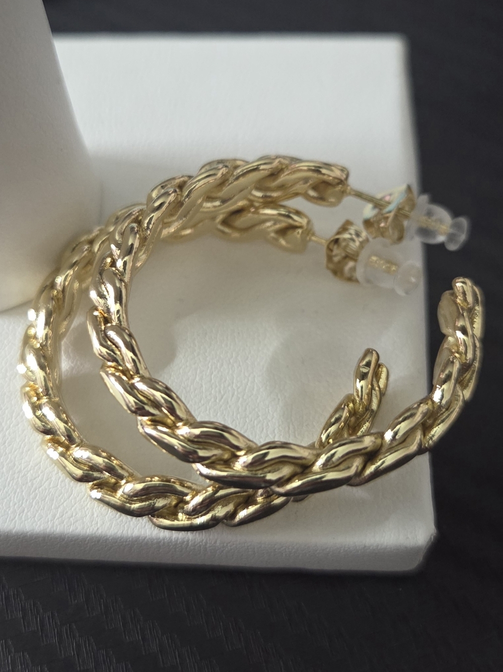 Gold Twisted Hoop Earrings - Women Jewelry